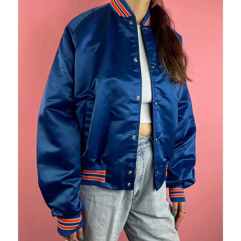 90’s Denver Broncos Blue Satin Jacket - Trendy Layer