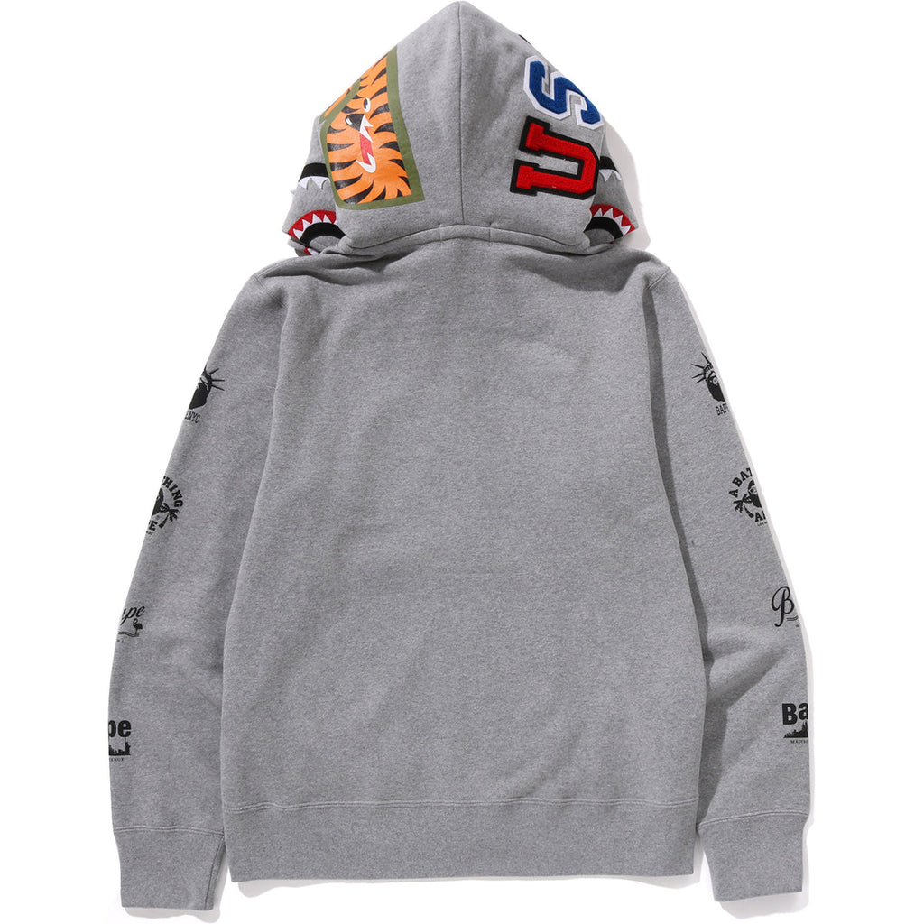 Bape Us Double Shark Full Zip Hoodie Mens - Trendy Layer