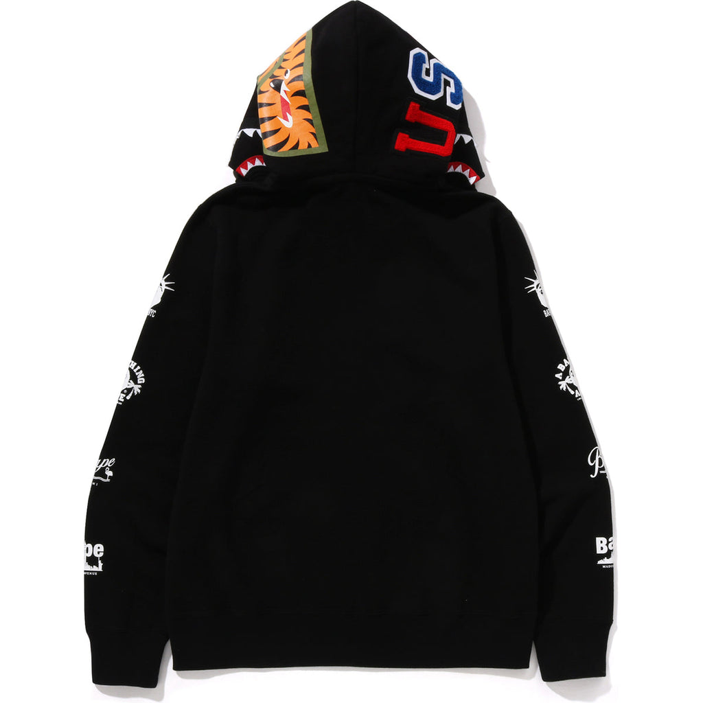 Bape Us Double Shark Full Zip Hoodie Mens - Trendy Layer