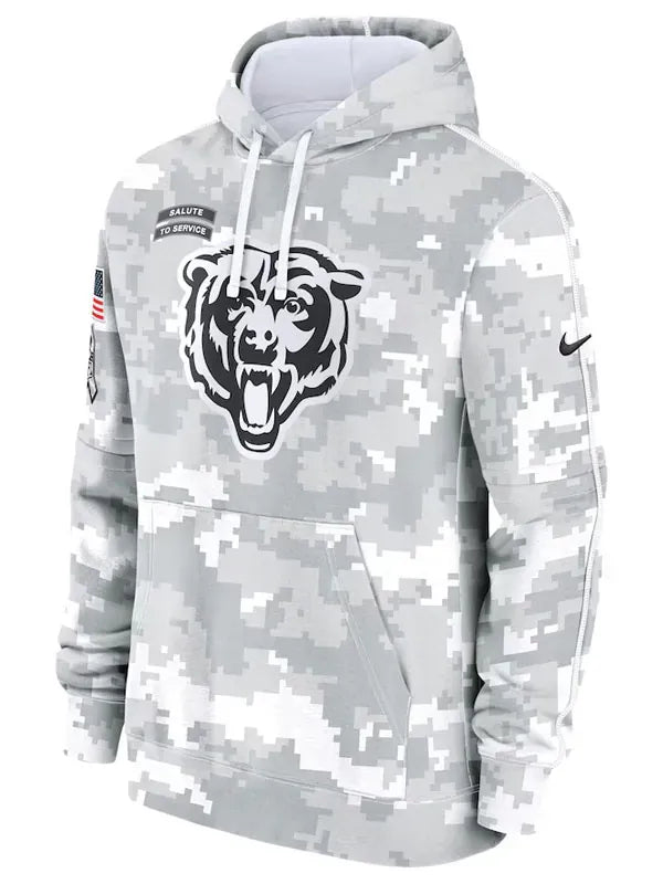 Chicago Bears Salute To Service Camo 2024 Hoodie - Trendy Layer