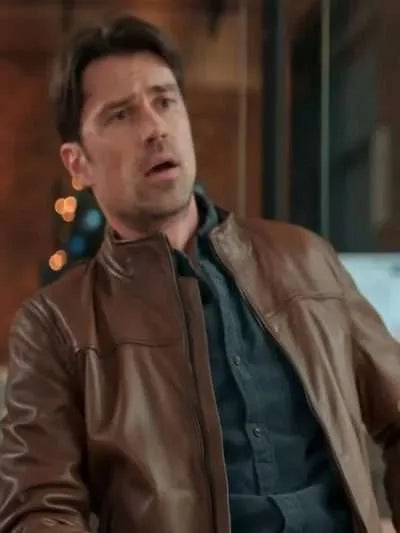 Corey Sevier The Christmas Charade 2024 Brown Leather Jacket
