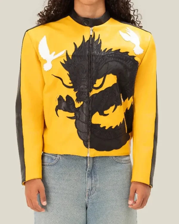 Dua Lipa Buenos Aires 2025 Dragon Leather Jacket