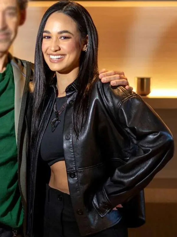 Emily Tosta How The Gringo Stole Christmas Black Leather Jacket