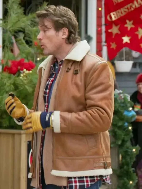 John Reardon Believe in Christmas Brown Leather Jacket