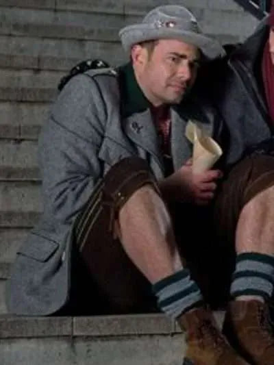 Jonathan Bennett A Keller Christmas Vacation Grey Wool Coat