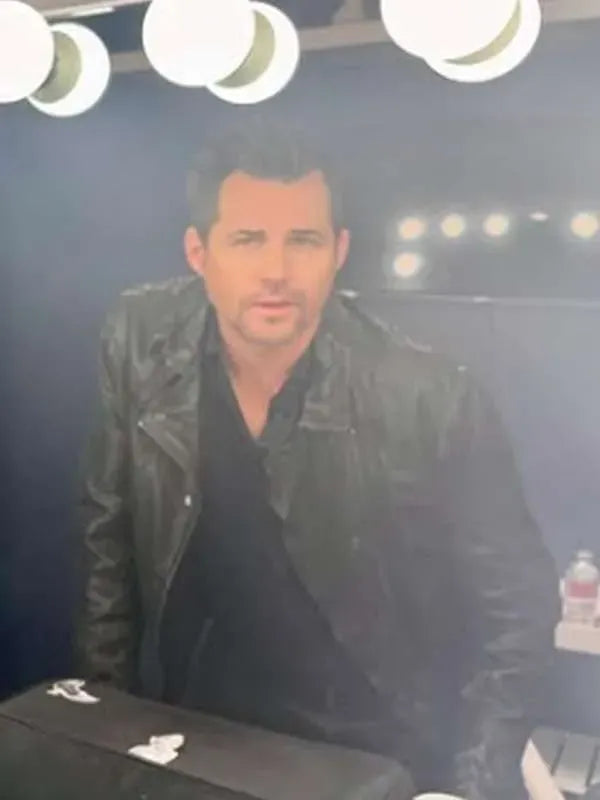 Kristoffer Polaha The Christmas Quest 2024 Black Leather Jacket