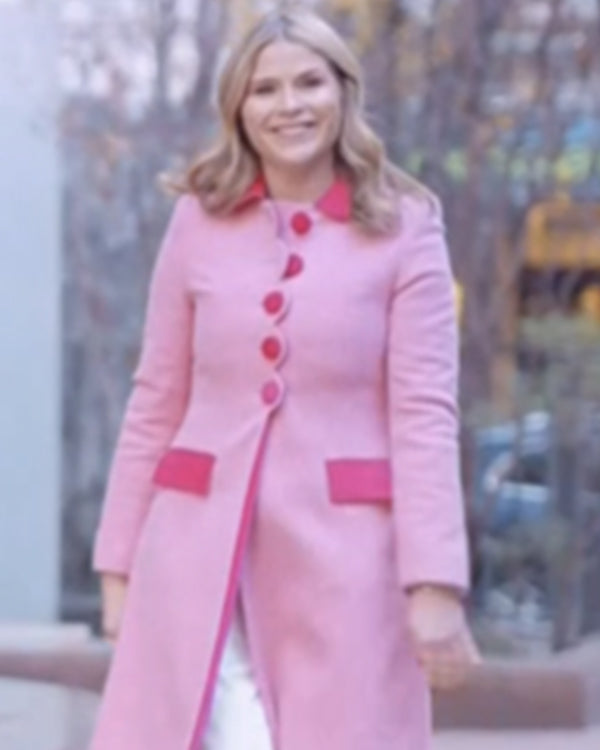 The Today Show 2025 Jenna Bush Hager Pink Scallop Coat