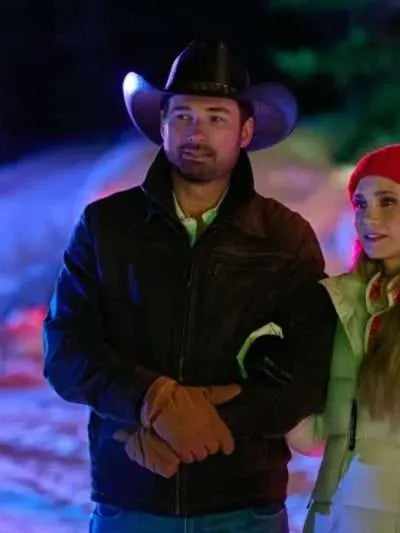 Warren Christie A Royal Montana Christmas Brown Leather Jacket